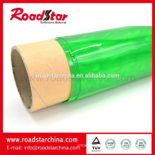 Qualidade superior refletivo prismático verde PVC papel em rolo